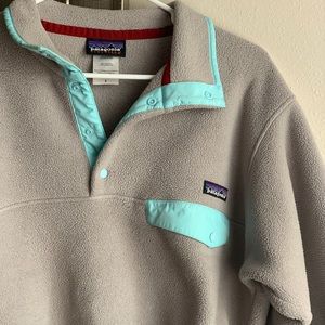 Patagonia Synchilla Turquoise and Grey